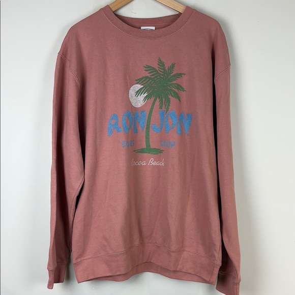 Ron Jon Surf Shop Women's Logo Sweatshirt Pink Size XL Cotton Blend Soft - Picture 1 of 6
